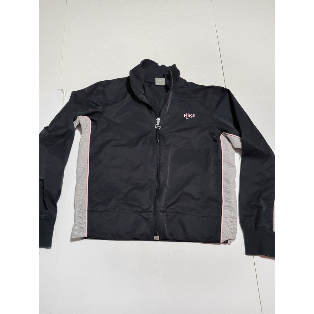 (#16)  Nike Windbreaker Jacket Black Size Youth Medium (8-10) Long Sleeve